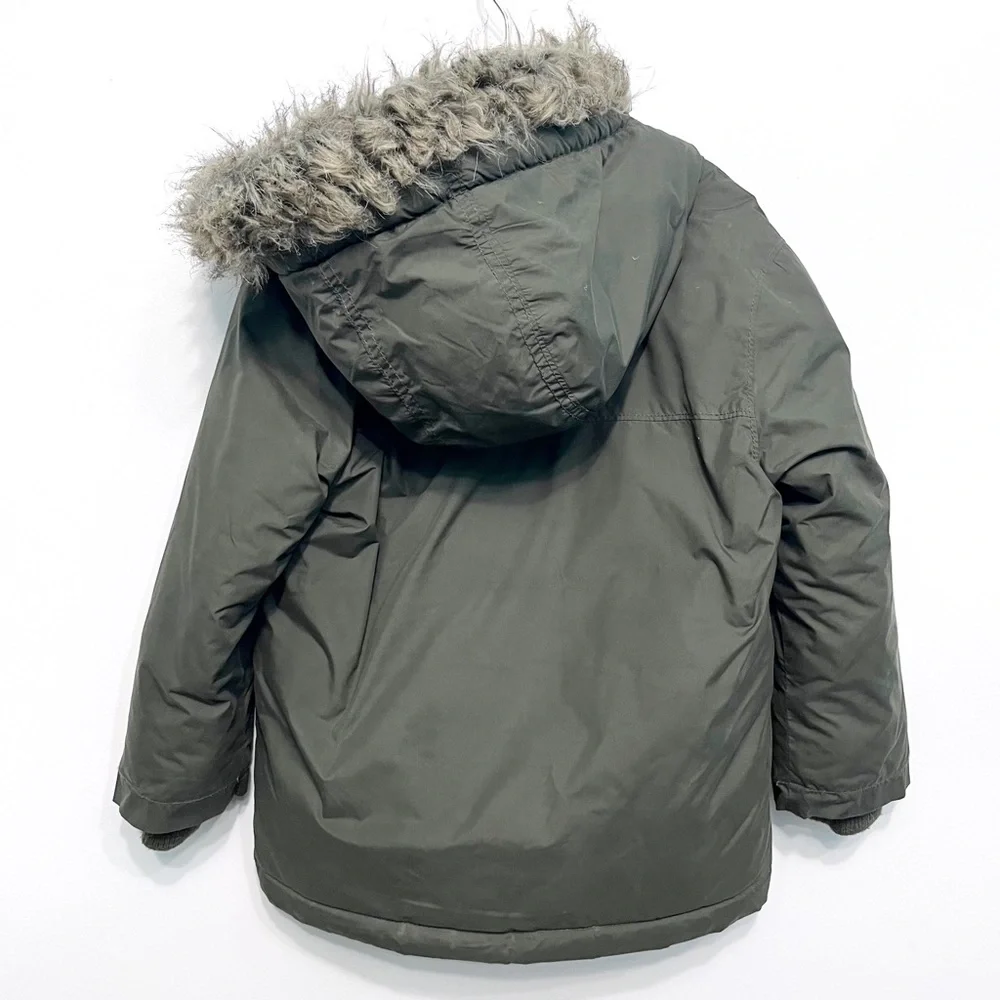 old navy | olive green parka fur-trimmed hood 5t